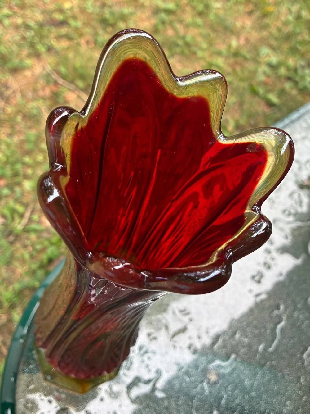 Vintage Indiana Glass Swung Glass Vase